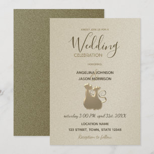 Moderne goldene elegante Hochzeitseinladung mit Ka Einladung