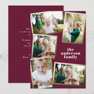 Moderne goldene Familienferienkarte mit mehreren F