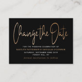 Moderne Goldene Fohlen-Skripte ändern das Datum Begleitkarte (Vorderseite)