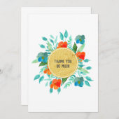 Moderne goldene Foil Circle Wasserfarben Frühlings Dankeskarte (Vorne/Hinten)