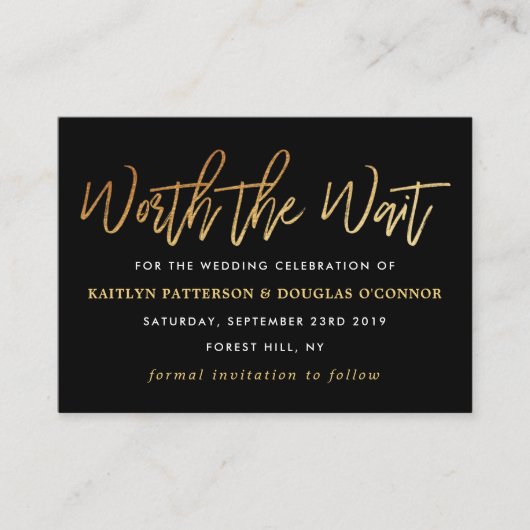 Moderne goldene Foil-Skripte sollten warten Begleitkarte (Vorderseite)