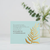 Moderne Goldene Foliage Botanicals Dankeskarte (Stehend Vorderseite)