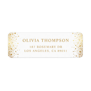 Moderne goldene Folien-Konfetti-Punkte Weiße Hochz