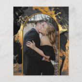 Moderne goldene FOTO Hochzeit Einladung Flyer (Hinten)