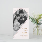 Moderne goldene gebogene Architektur Foto QR Save  The Date (Stehend Vorderseite)