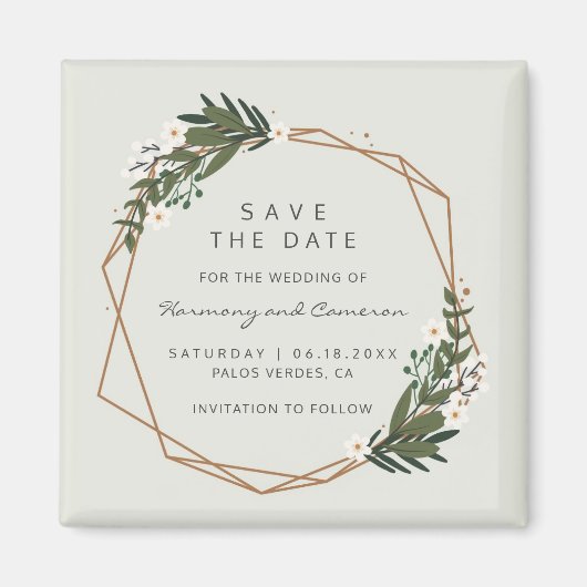 Moderne goldene geometrische Boho Hochzeit speiche Magnet (Vorne)