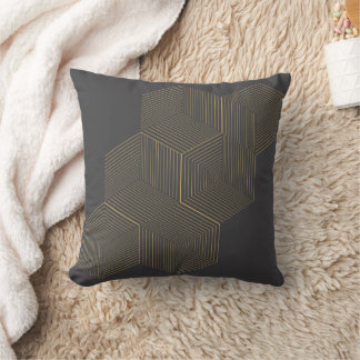 Moderne goldene geometrische Honigwaben-3D-Optik-T Kissen