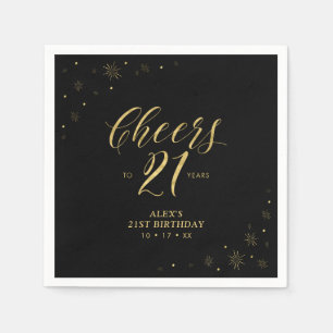 Moderne goldene Glitzernde Geburtstagsfeier-Napkin Serviette