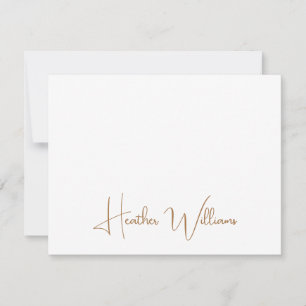 Moderne goldene handgeschriebene Schrift Name Mitteilungskarte