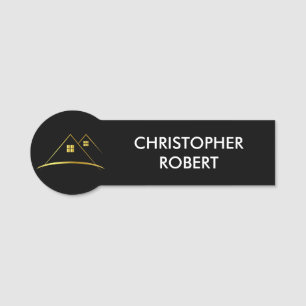 Moderne Goldene Haus-Logo-Immobilien Namensschild