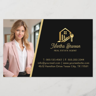 Moderne Goldene Hausschlüssel Immobilienmakler Flyer