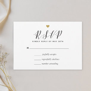 Moderne Goldene Herzen Hochzeits-RSVP RSVP Karte