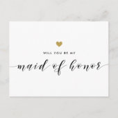Moderne Goldene Herzen sind meine Trauzeugin Einladungspostkarte (Vorderseite)