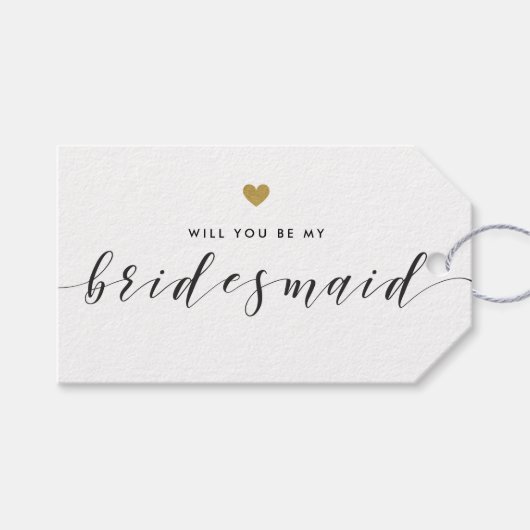 Moderne Goldene Herzen werden meine Brautjungfrau Geschenkanhänger (Vorderseite (Horizontal))