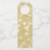 Moderne Goldene Herzklopfen Gastgeschenk Hochzeit Flaschenanhänger (Rückseite)