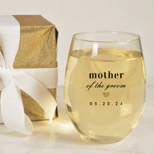 Moderne Goldene Herzmutter des Groom-Geschenks Weinglas Ohne Stiel