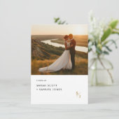 Moderne goldene Hochzeit mit elegantem Foto Einladung (Stehend Vorderseite)