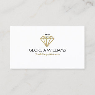 Moderne Goldene Hochzeits-Diamant-Illustration Visitenkarte