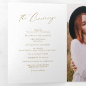 Moderne, goldene Hochzeitsschrift Dreifach-gefaltete Programmkarte (Innen Erste Seite)