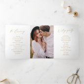 Moderne, goldene Hochzeitsschrift Dreifach-gefaltete Programmkarte (Innenseite)