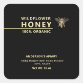 Moderne goldene Honigwanne Quadratischer Aufkleber (Vorderseite)