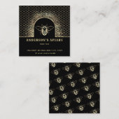 Moderne goldene Imker Quadratische Visitenkarte (Vorne/Hinten)