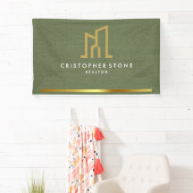 Moderne Goldene Immobilien Olive Green Makler