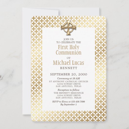 Moderne Goldene Kommune Einladung (Vorderseite)