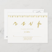 Moderne goldene Lichter Hochzeit Rsvp Postkarten (Vorne/Hinten)