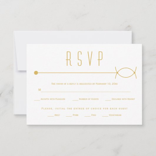 Moderne goldene Linie und sich überlappende Kreise RSVP Karte (Vorderseite)