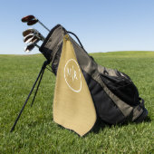 Moderne goldene Metallic-Monogramm-Golf Golfhandtuch (Gras)