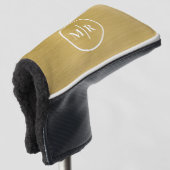 Moderne goldene metallische Monogramm-Golf Golf Headcover (3/4 Vorderseite)