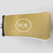 Moderne goldene metallische Monogramm-Golf Golf Headcover (Vorderseite)