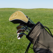 Moderne goldene metallische Monogramm Golf Headcover (In SItu)