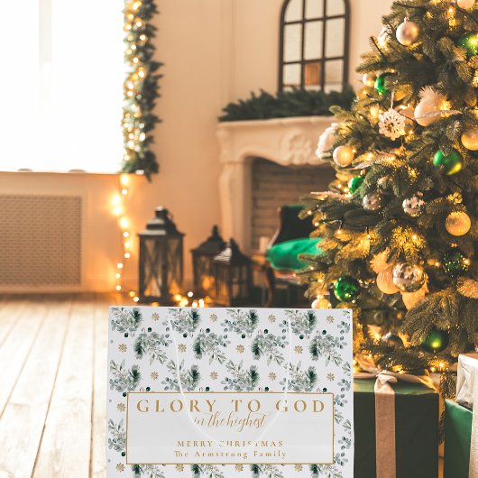 Moderne goldene Minimalistische religiöse Weihnach Große Geschenktüte