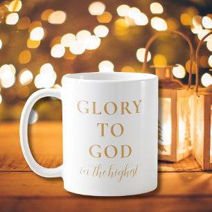 Moderne goldene Minimalistische religiöse Weihnach Kaffeetasse