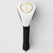 Moderne goldene Monogramm-Initialen Golf Headcover (Vorderseite)