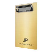 Moderne, goldene Monogramm-Minimalistische Vorlage Mini Klemmbrett (Gewinkelt2)