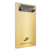 Moderne, goldene Monogramm-Minimalistische Vorlage Mini Klemmbrett (Schrägansicht)