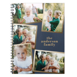 Moderne goldene Multi-Foto-Familie stilvoll Notizblock