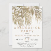 Moderne Goldene Palme Elegance Einladung (Vorderseite)