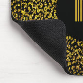 Moderne goldene Punkte in Monogramm schwarz Mousepad (Ecke)