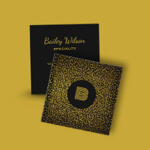 Moderne goldene Punkte in Monogramm schwarz