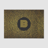 Moderne goldene Punkte in Monogramm schwarz Seidenpapier (Vorderseite)