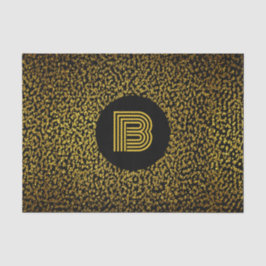 Moderne goldene Punkte in Monogramm schwarz Seidenpapier