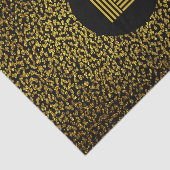 Moderne goldene Punkte in Monogramm schwarz Seidenpapier (Ausschnitt)