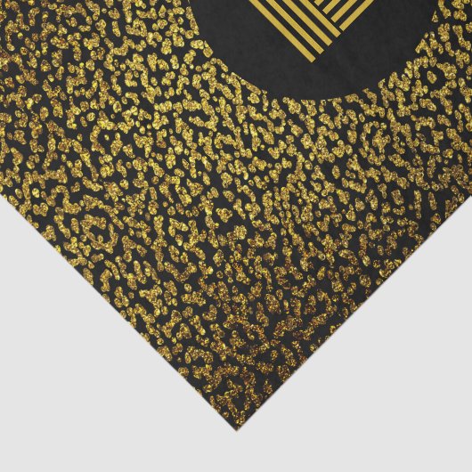 Moderne goldene Punkte in Monogramm schwarz Seidenpapier (Ausschnitt)