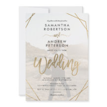 Moderne goldene Rahmen einfache Foto-Skript Hochze