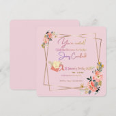 Moderne Goldene Rahmung | Benutzerdefinierte Einla Save The Date (Vorne/Hinten)