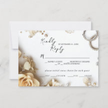 Moderne Goldene Rose Frühjahrs-Hochzeit-Antwortkar